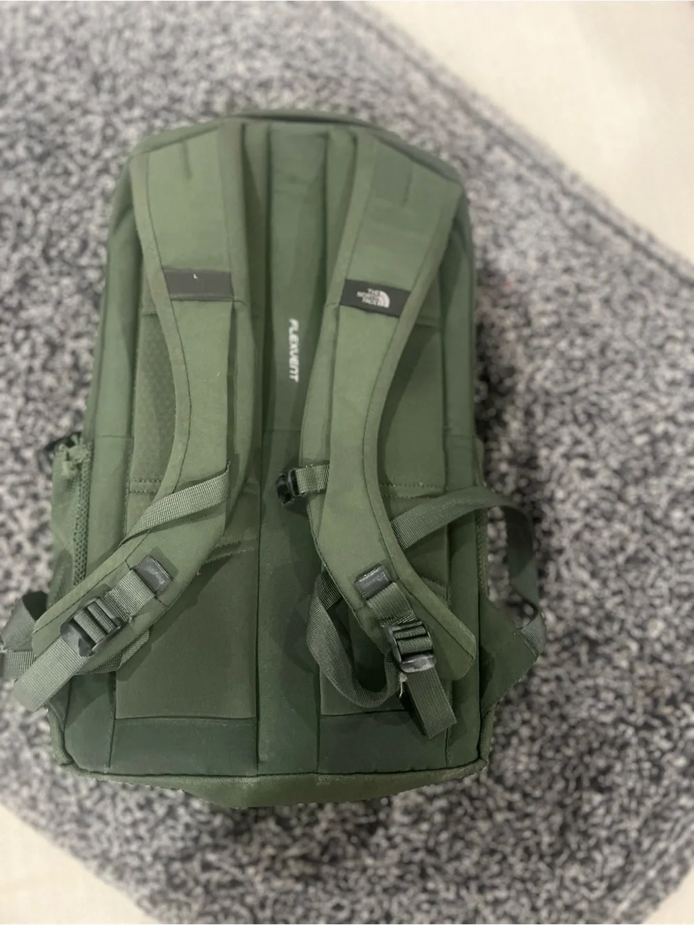 The North Face Jester Backpack in Dark Green with White Logo